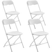 Oviala - Lot de 4 chaises pliantes - Blanc