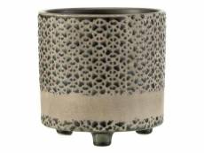 Paris prix - cache-pot en céramique "mosaïque" 17cm gris