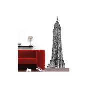 Plage - Sticker mural déco autocollant noir Empire State Building New York, 170x60cm - Décoration murale pour intérieur - Noir