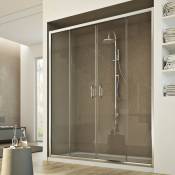 Porte de douche coulissante verre transparent h 185
