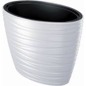 Pot de fleurs 56L avec insert Maze 2en1 ovale blanc