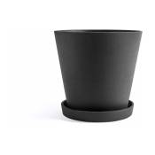 Pot de fleurs avec soucoupe noir 34cm Flowerpot - Hay