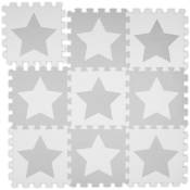 Relaxdays - Tapis puzzle étoiles, 9 carrés, 18 pièces,