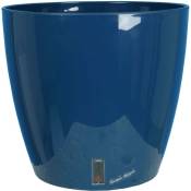 Riviera - Pot en plastique rond avec réserve d'eau 30 cm Eva - Bleu