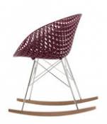 Rocking chair Smatrik / Patins bois - Kartell rose en métal