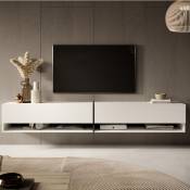 Selsey - mirrgo - Meuble tv 200 cm blanc avec insert