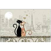Set de table beige chats amoureux à Paris 43 cm