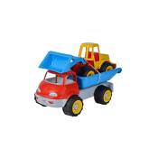 Simba - 107134610 camion benne avec pelle, jouet de sable, 29 CM/36 cm, matériau souple pour pneus à partir de 10 mois