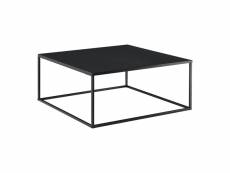Table basse carrée salon en métal 85 x 85 cm noir mat helloshop26 03_0006133