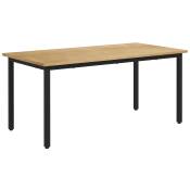 Table basse rectangulaire style industriel métal bois sapin pré-huilé