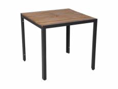 Table carrée en acier & acacia 800 mm - bolero - - 800x800x740mm