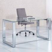 Table de bureau coloris chromé - Longueur 140 x largeur