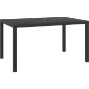 Table de jardin Noir 150 x 90 x 74 cm Aluminium et wpc