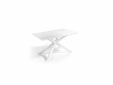 Table de repas à allonge laque blanc mat - picton - l 160-210 x l 90 x h 76 cm - neuf