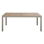 Table extensible de jardin en aluminium imitation bois