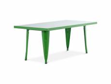 Table rectangulaire pour enfants - design industriel - 120cm - stylix vert