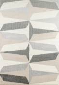 Tapis salon moderne avec motif graphique beige, gris et ivoire-120x160