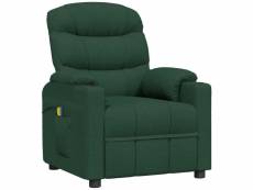 Vidaxl fauteuil de massage vert foncé tissu