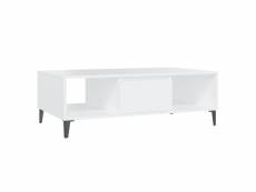 Vidaxl table basse blanc 103,5x60x35 cm aggloméré