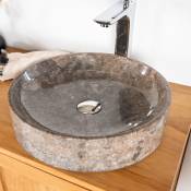 Wanda Collection - Vasque de salle de bain à poser en marbre Mino gris - Gris