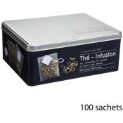 5five - boîte à thé 100 sachets métal black edition noir - Noir