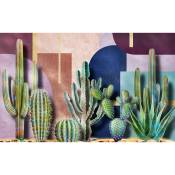 Affiche cactus et cercles graphiques - 60x40cm - made