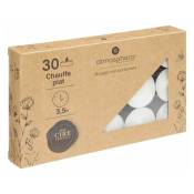 Atmosphera - Lot de 30 Bougies Chauffe-Plat Végétal 3cm Blanc