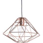 Beliani - Suspension Lampe de Plafond Filaire Type Cage en Acier Cuivré E27 Max. 60W pour Salon au Design Ultra Moderne Industriel et Urbain