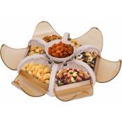 Boîte de conservation pour snacks, plateau de service pour snacks, boîte à fruits Lotus, plateau à fruits, compartiment à snacks transparent de type