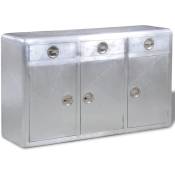 Buffet avec 3 tiroirs Style vintage Aluminium - Vidaxl