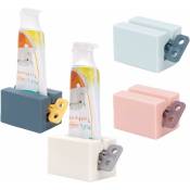 Ccykxa - Lot de 4 presses à dentifrice, tube à rouler avec poignées givrées, support pour dentifrice, organisateur de salle de bain, permet