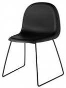 Chaise 3D / Coque plastique & pieds métal - Gubi noir