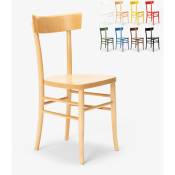 Chaise en bois rustique pour salle à manger cuisine bar restaurant Milano Couleur: bois neutre