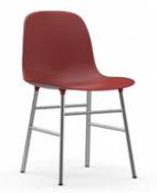 Chaise Form / Pied chromé - Normann Copenhagen rouge en plastique