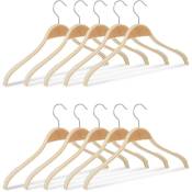 Cintres en bois set de 10 chemise costume antidérapant