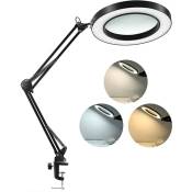 Crea - Daylight Led Magnifying Lamp, Clamp Magnifying Glass Adjustable Light