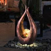 Décoration de jardin Lampe solaire LED sculpture bronze lampe d'extérieur lumineuse décorative, boule de verre cassée, LxHxP 25 x 47,5 x 13 cm, lot