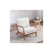 Fauteuil en bois, fauteuil d'appoint moderne, fauteuil de salon pour le salon - Beige