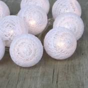 Guirlande Lumineuse Boules Coton Blanc 1,5M - Guirlande