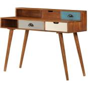 Helloshop26 - Bureau table meuble travail informatique 110 cm bois d'acacia solide