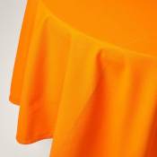 Homescapes - Nappe de table ronde en coton unie Orange