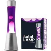 Itotal XL1792 Lampe à Lave 40 cm avec Base Argentée, Liquide Violet et Cire Blanche
