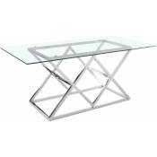 JASMIN - Table à manger rectangulaire en verre au