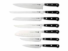 Jeu de 7 couteaux de cuisine professionnel acier inoxydable couteau chef santoku, fagor, couper, ,