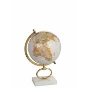 Jolipa - Globe sur pied en bois blanc 24x23x36 cm -