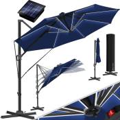 KESSER® Parasol Parapluie SUN Rond XL Ø330 cm Couverture + sécurité vent incluse Réglable en 7 positions Inclinable Grand pivotant 360° Bleu marine /