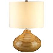 Lampe à poser Lampe de bureau Lampe d'appoint Porcelaine effet bois h 52 cm