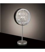 Lampe de Table Geo avec Abat jour noir 7 Ampoules chrome poli/cristal