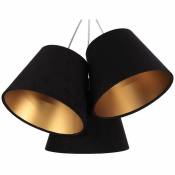 Lampe suspendue cloche noire or 3 x E27 ø 53cm h: 101cm Dimmable