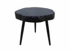 Live edge - table d'appoint ronde - acacia et fer - noir - 45 x 47 x 43 cm
